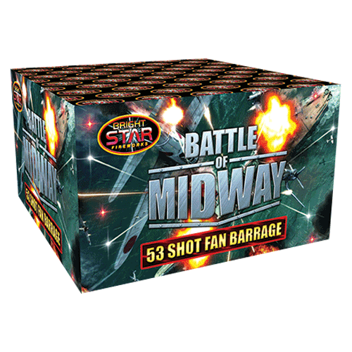 Battle of Midway 53 Shot Fan Barrage from Home Fireworks Delivery